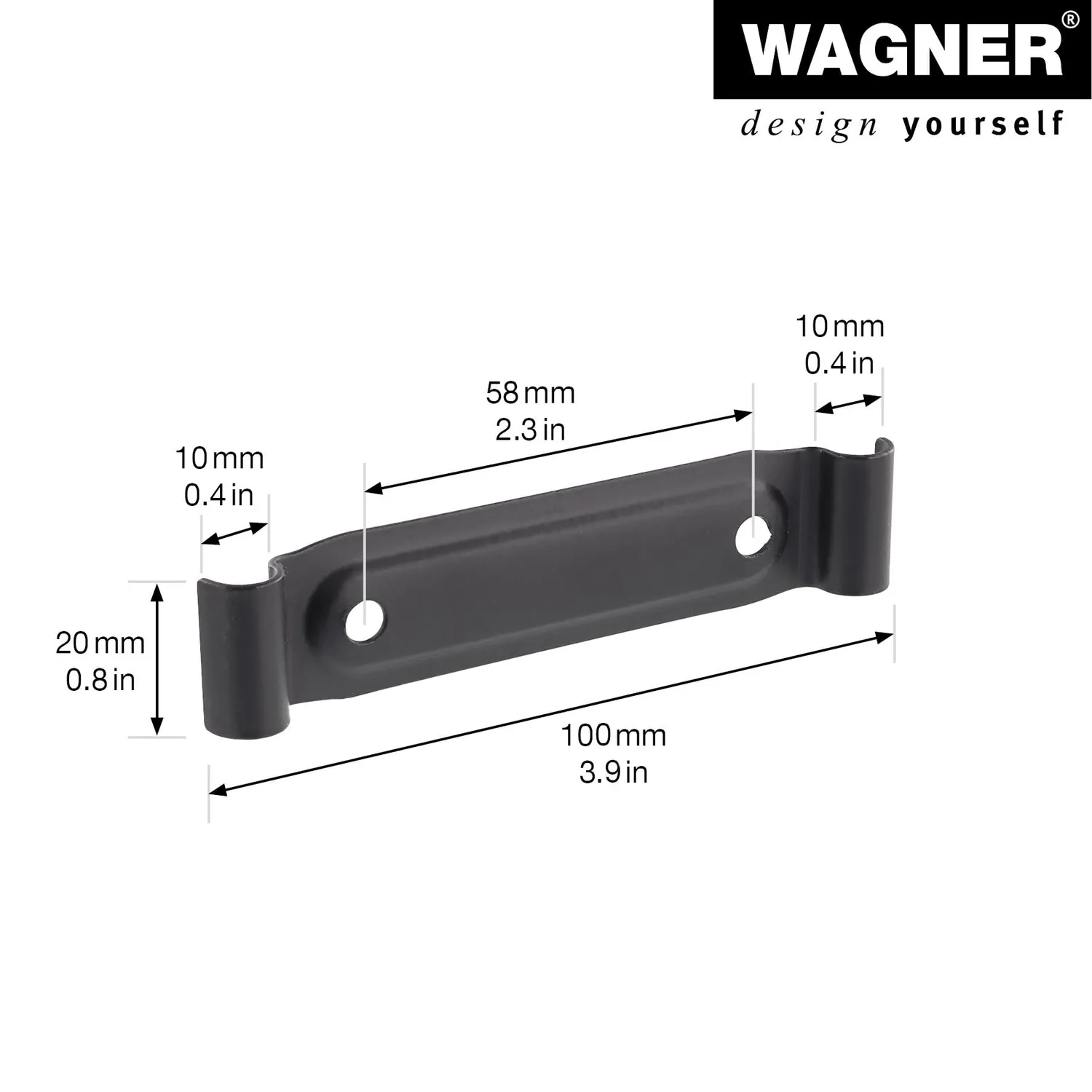 Wagner ST 3940 morsetto design acciaio 2 pz nero opaco