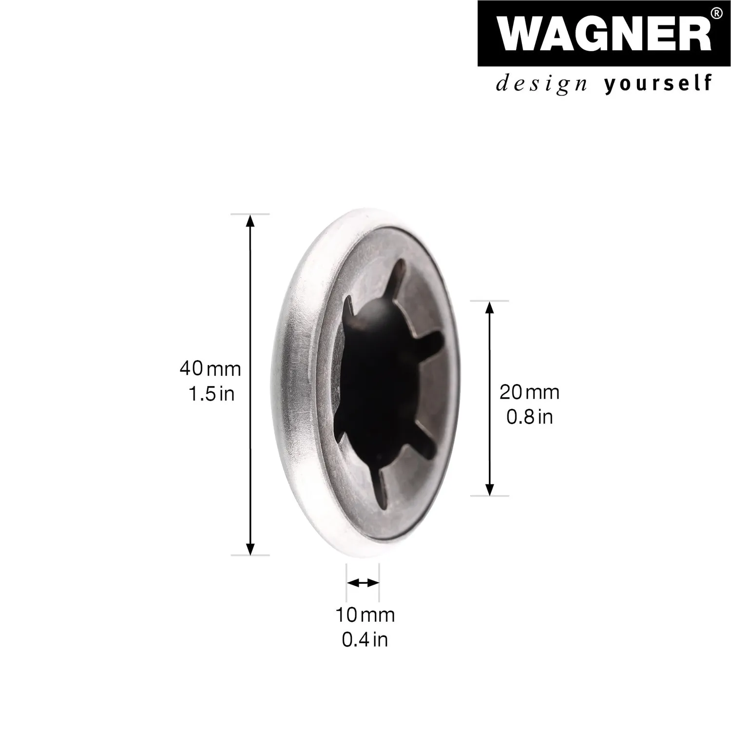Wagner RO 0419 tappo chiusura assi 20 mm 2 pezzi acciaio