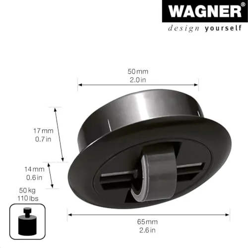 Wagner RO 7082 rotella incasso morbida nera 27 mm 1 pz