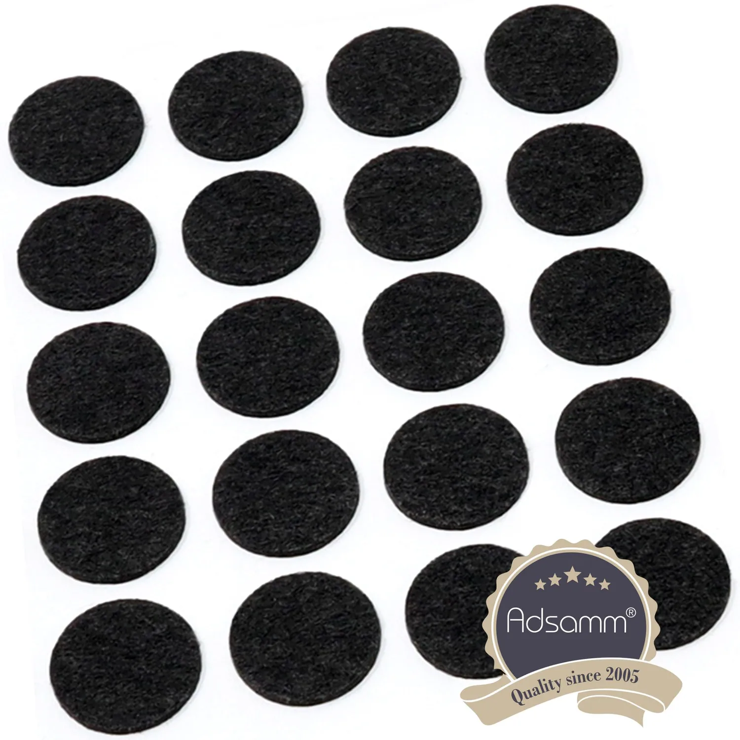 Adsamm Feltrini Ultrasottili Tondi 16mm Nero 50 Pezzi 1,5mm