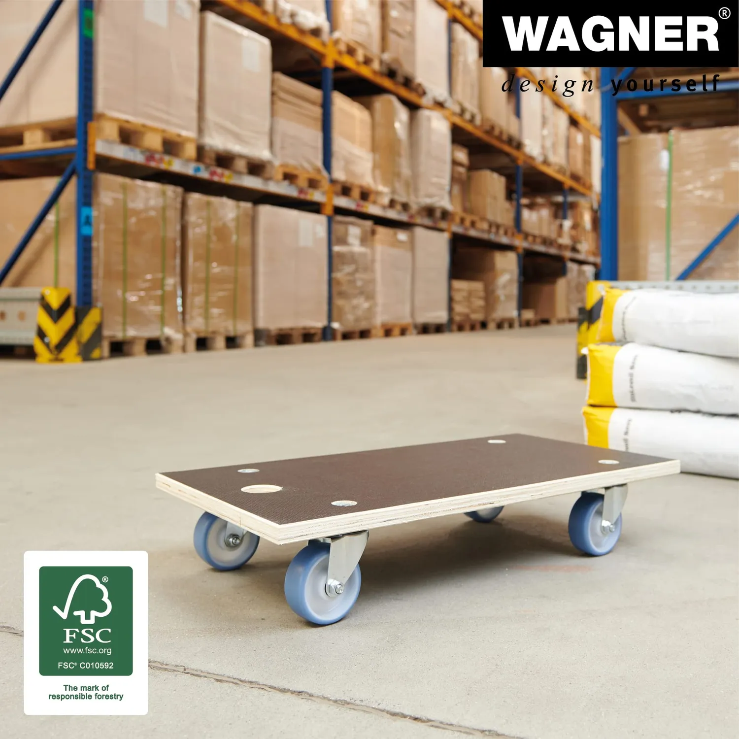 Wagner FSC carrello trasporto compensato 250 kg 57,5 cm