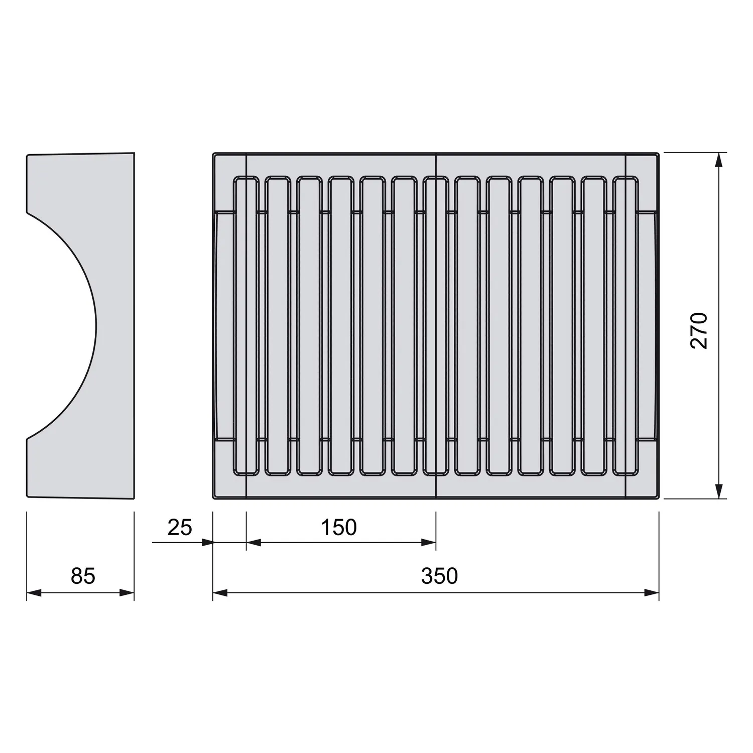 Emuca portapiatti 350x270 organizer 13 piatti antracite