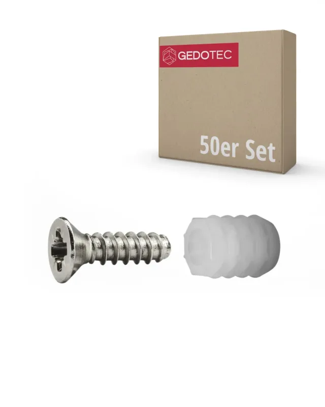 Gedotec viti e tasselli per cerniere 50 pezzi 8 mm