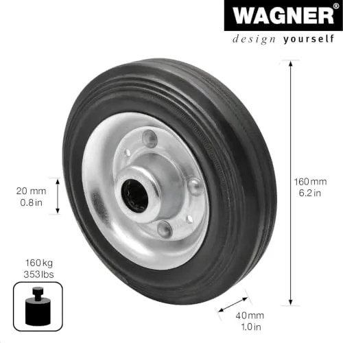 Wagner RO 9160 ruota ricambio Ø 160 mm gomma 160 kg