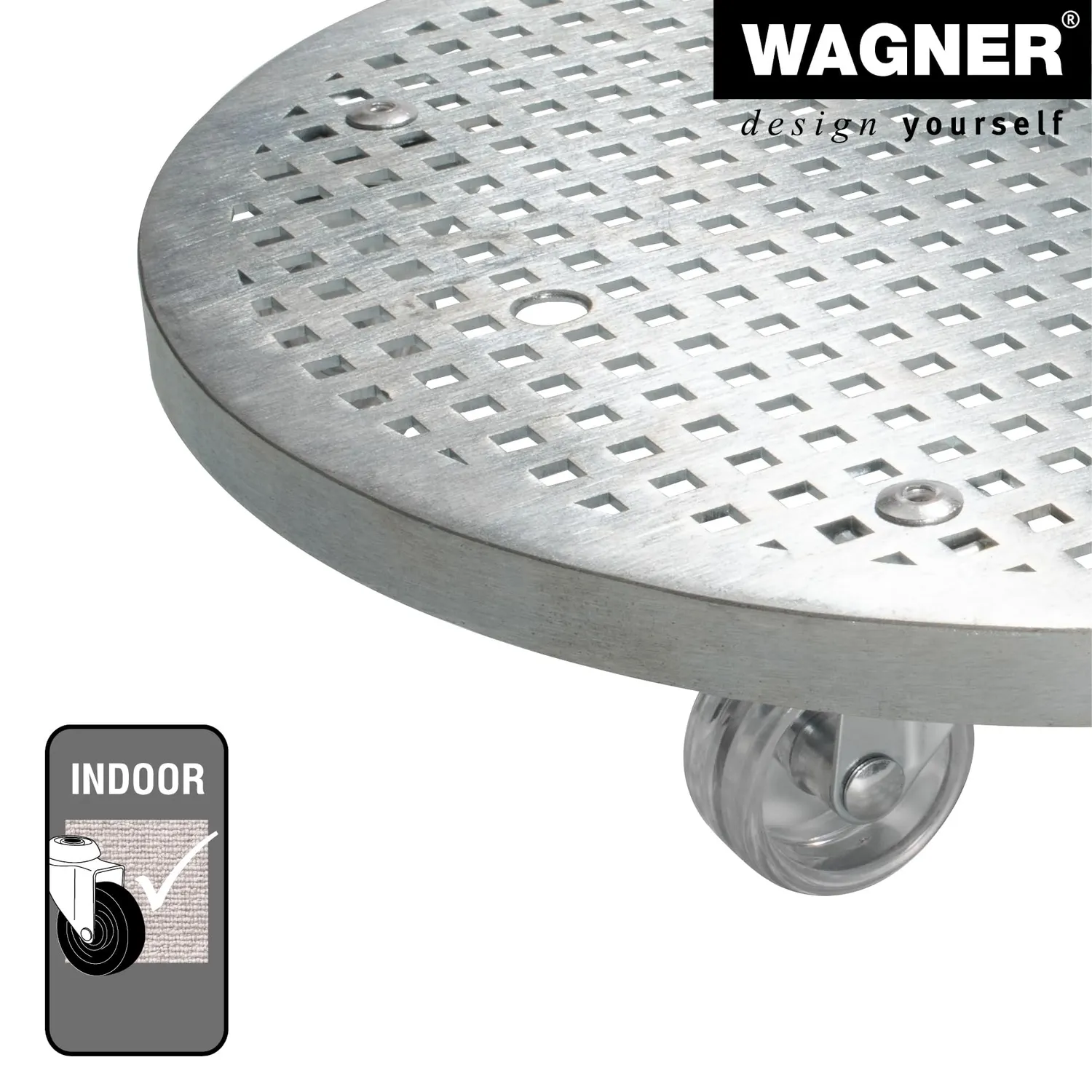 Wagner GH 0951 sottovaso con ruote Ø30 acciaio zincato 50 kg