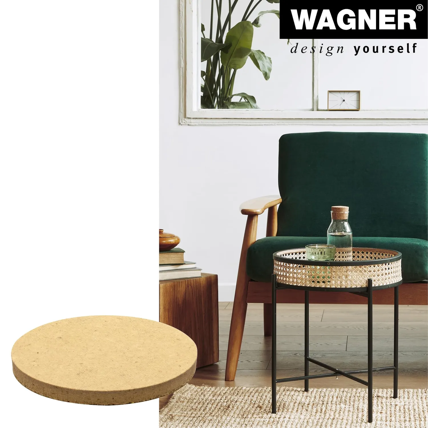 Wagner SYNO 16103599 pattini autoadesivi 35 mm marrone 4 pezzi