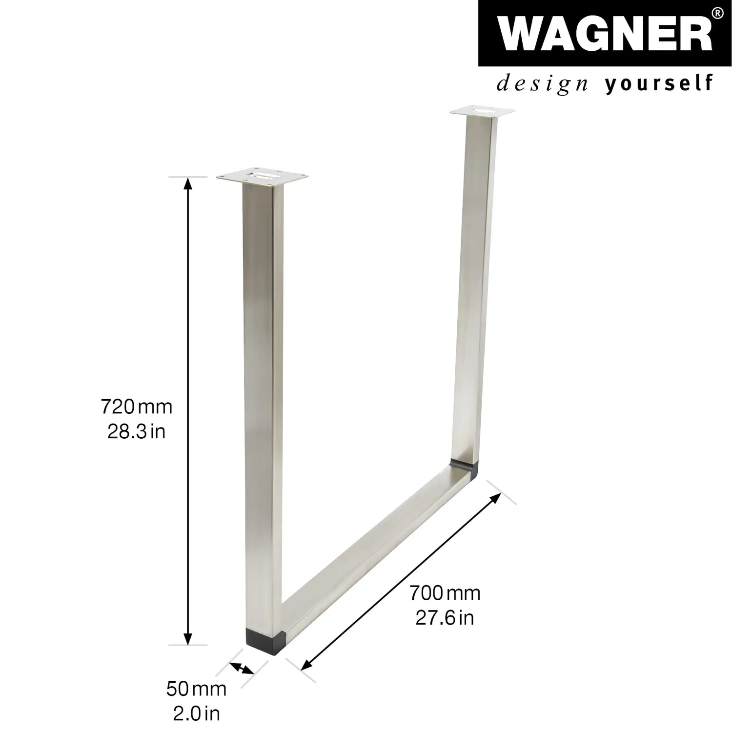 Wagner ST 5012 gamba mobile a U inox 720x700 mm 1 pz