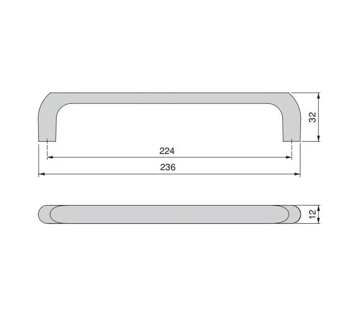Emuca Zagreb maniglia 224 mm nichel satinato 20 pz