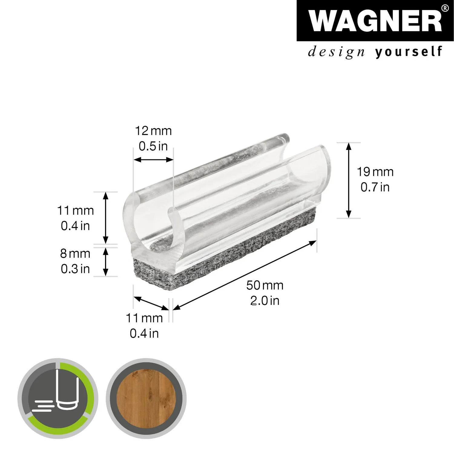 WAGNER EH 0690 ghiera tubo rotondo feltro 4 pezzi