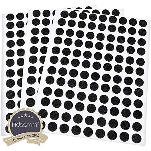 Adsamm Feltrini Adesivi neri Ø10mm 324 pezzi ultrasottili