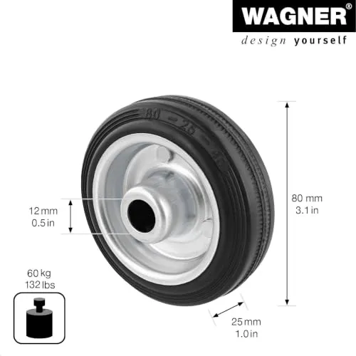 Wagner 04918401 RO 9184 rotella ricambio 80 mm gomma 1 pz