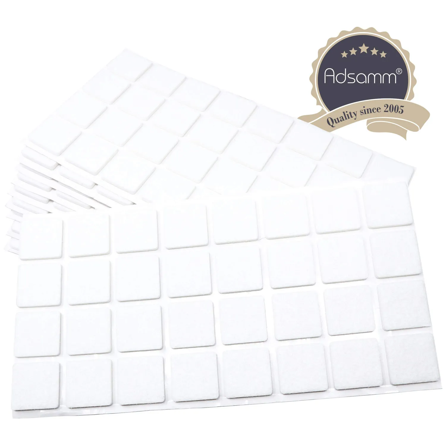 Adsamm feltrini adesivi bianchi quadrati 25 mm 320 pezzi