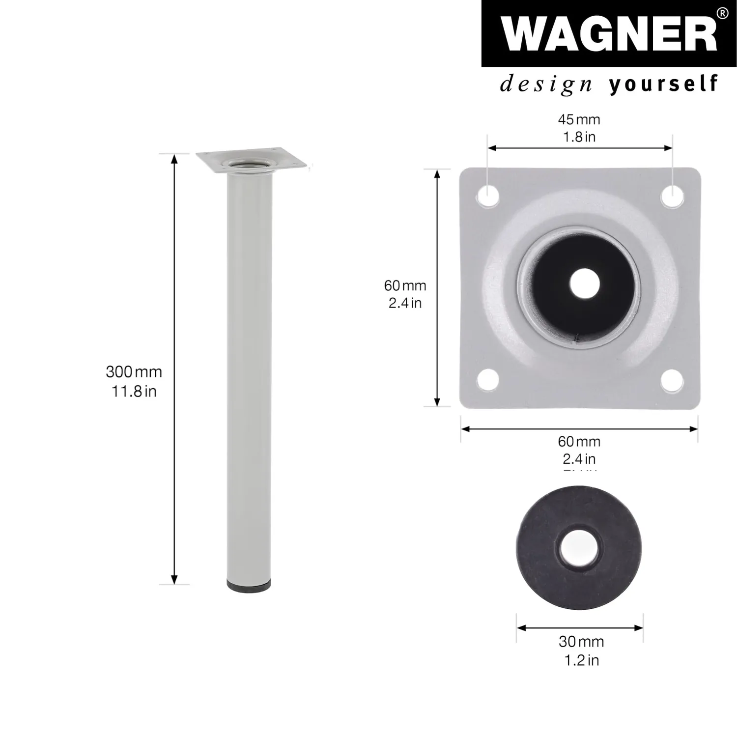 Wagner Classic ST 1230 gamba mobile 300 mm alluminio 1 pezzo