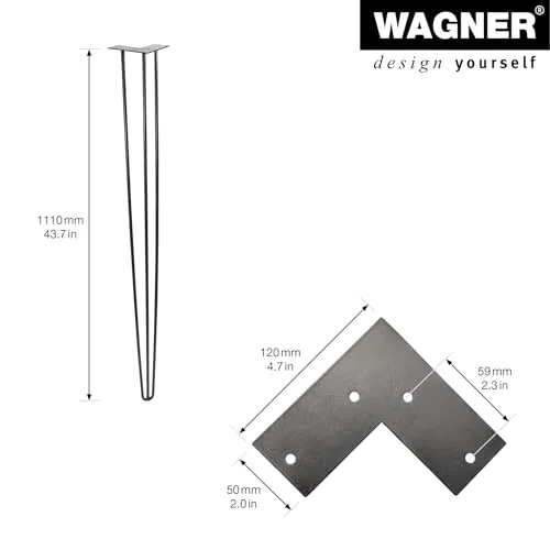 Wagner Hairpin Leg ST 8211 gamba alta 111 cm nera