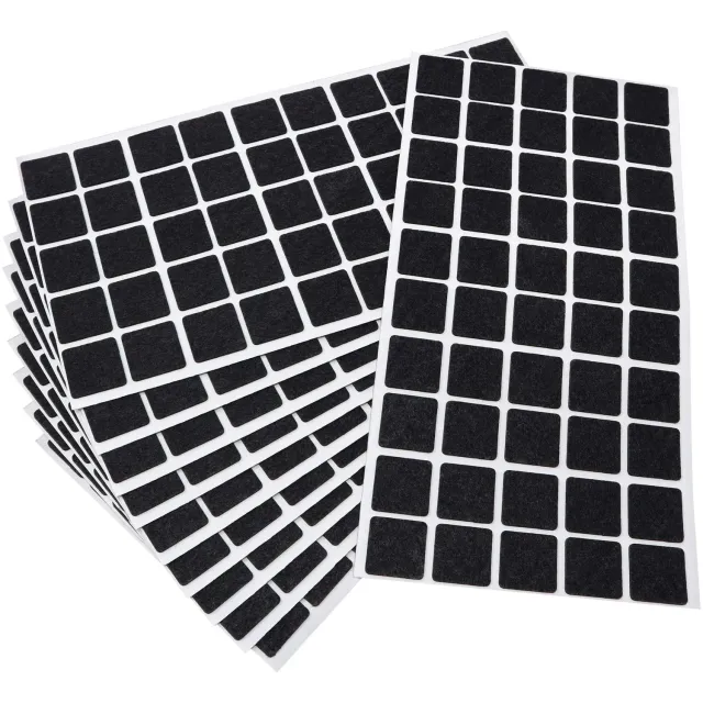 Adsamm 20x20 mm feltrini quadrati neri 500 pezzi ultrasottili