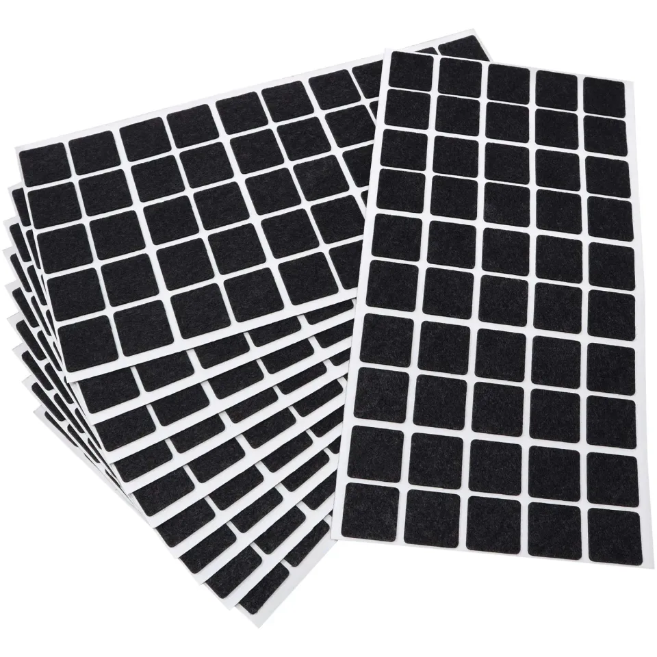 Adsamm 20x20 mm feltrini quadrati neri 500 pezzi ultrasottili