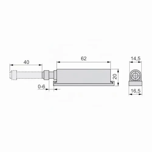 Emuca Push-Pull apertura mobile pistone grigio 10 pezzi