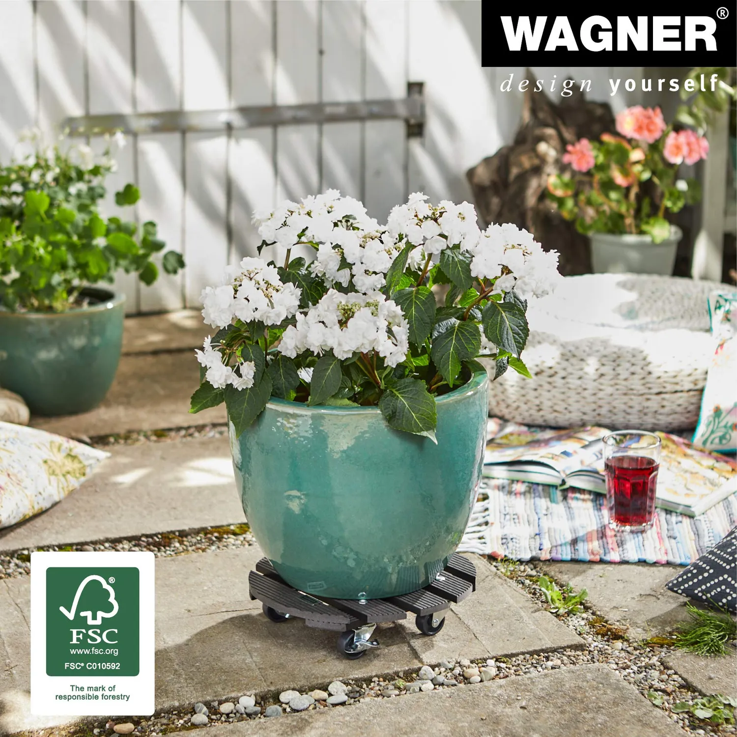 WAGNER WPC 20052501 Carrello Piante Ø29 cm Antracite 100 kg