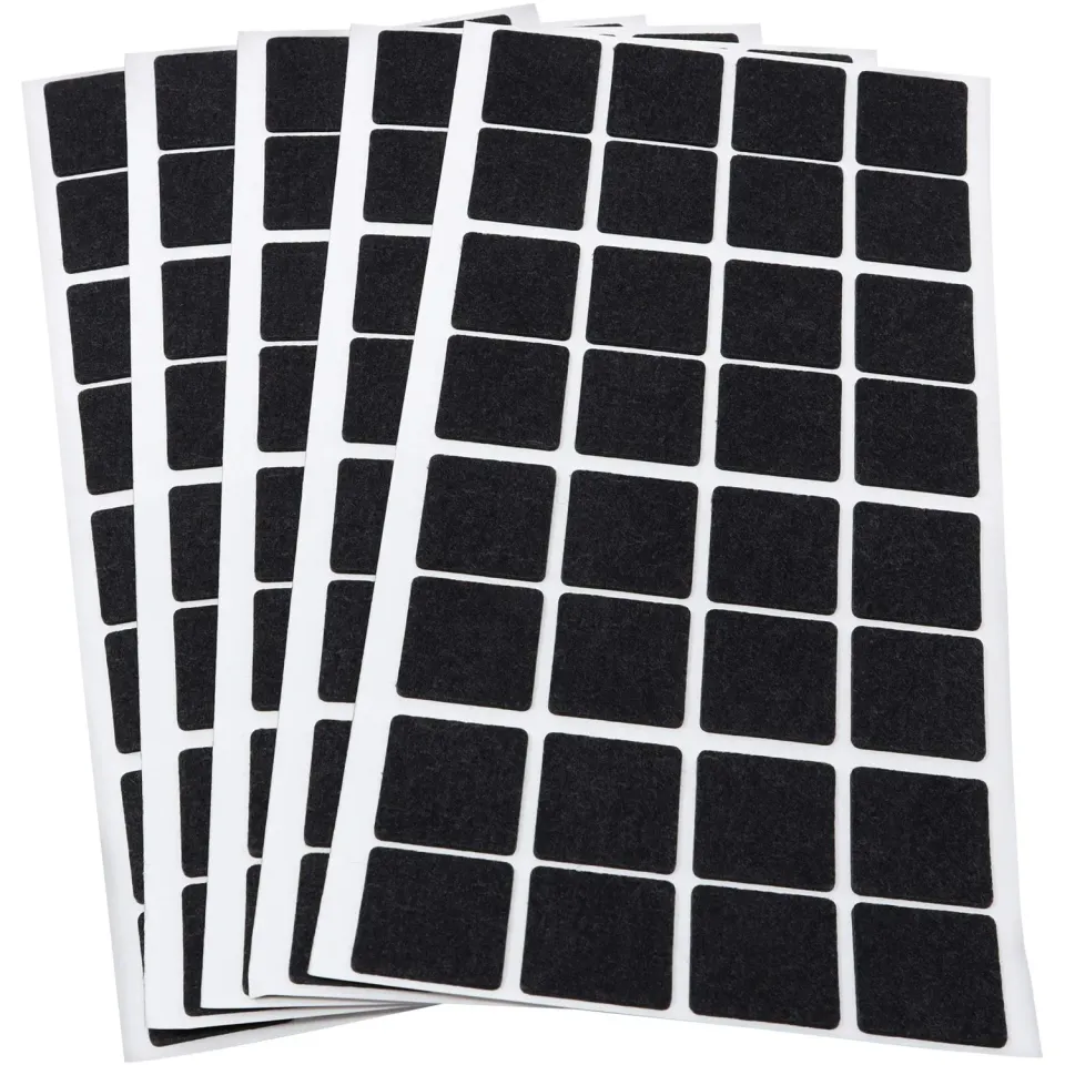 Adsamm feltrini ultrasottili 25x25 mm neri 160 pezzi 1,5 mm
