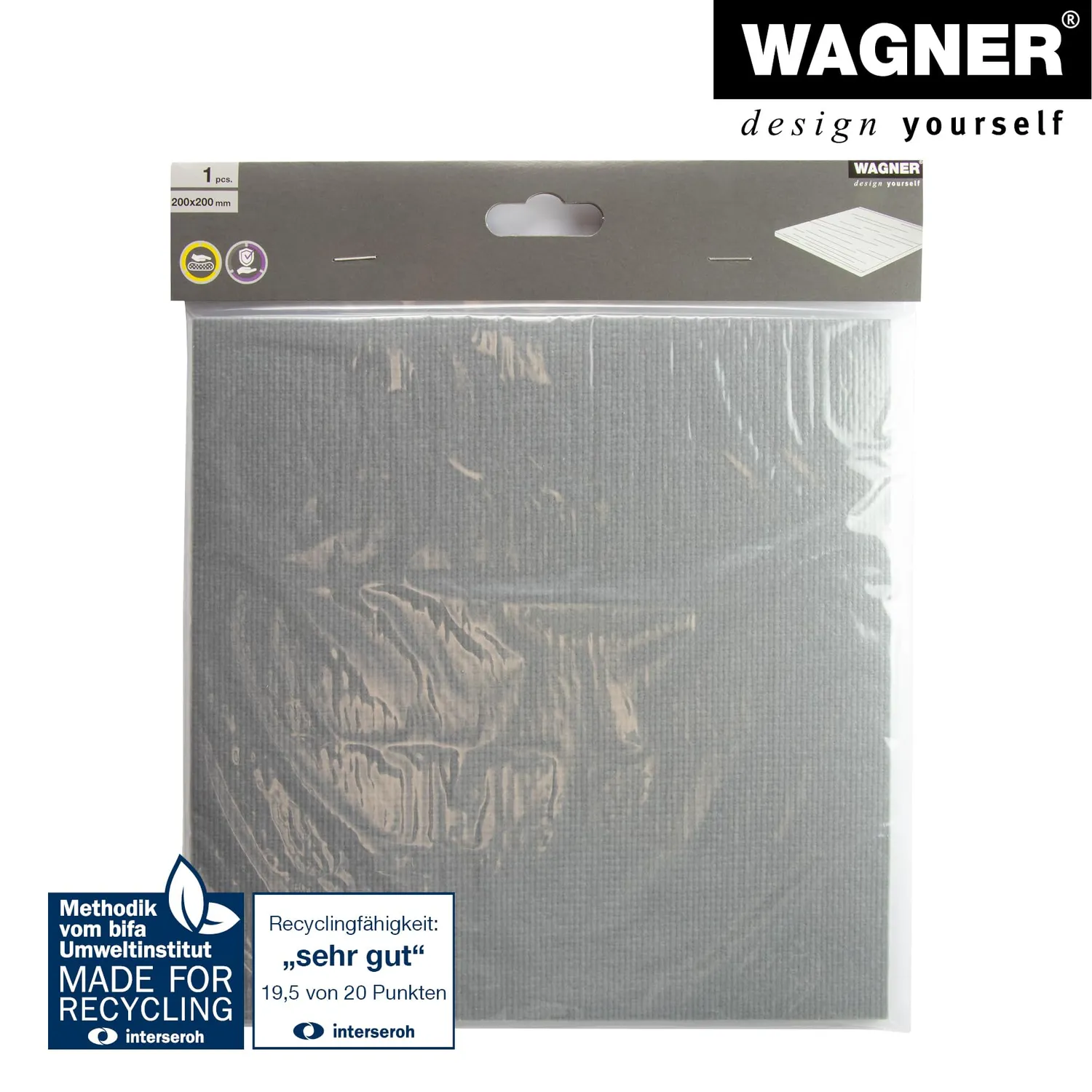 Wagner Soft Pad 16032099 paracolpo adesivo grigio 200x200 mm