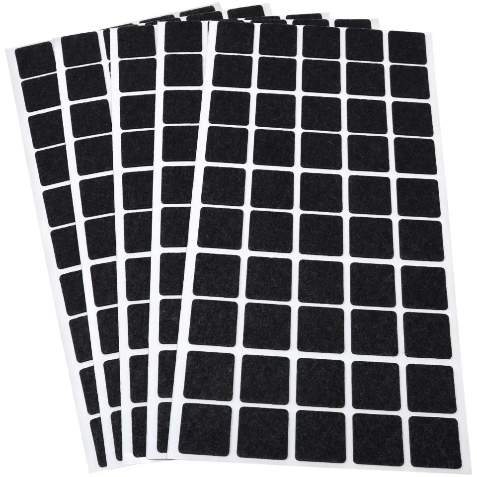 Adsamm Feltrini Autoadesivi 20x20 mm Quadrati Neri 250 pz Ultrasottili