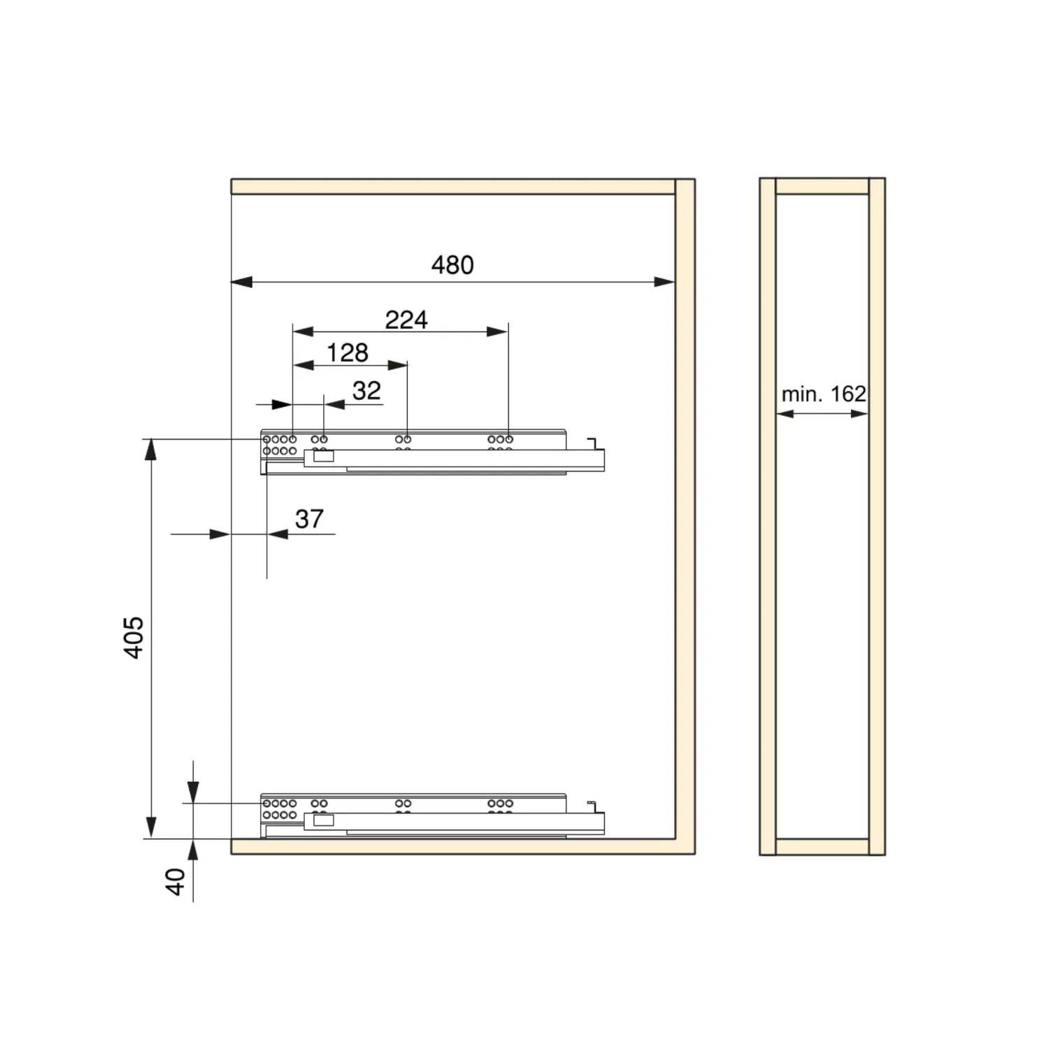 Emuca portabottiglie estraibile 200mm 480mm 30kg cromato