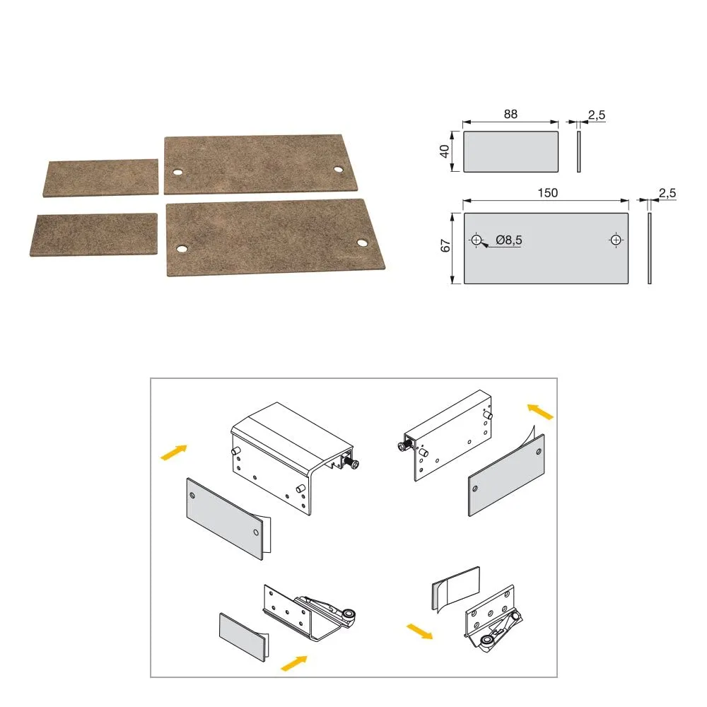Emuca Space+ 6030020 Kit 2 Ante Scorrevoli Free Rapid Cera Soave