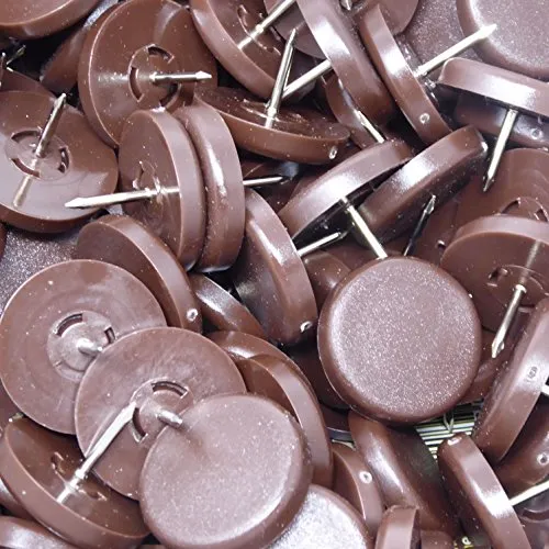 Adsamm Feltrini Plastica con Chiodo Ø30 mm Marroni 100 Pezzi