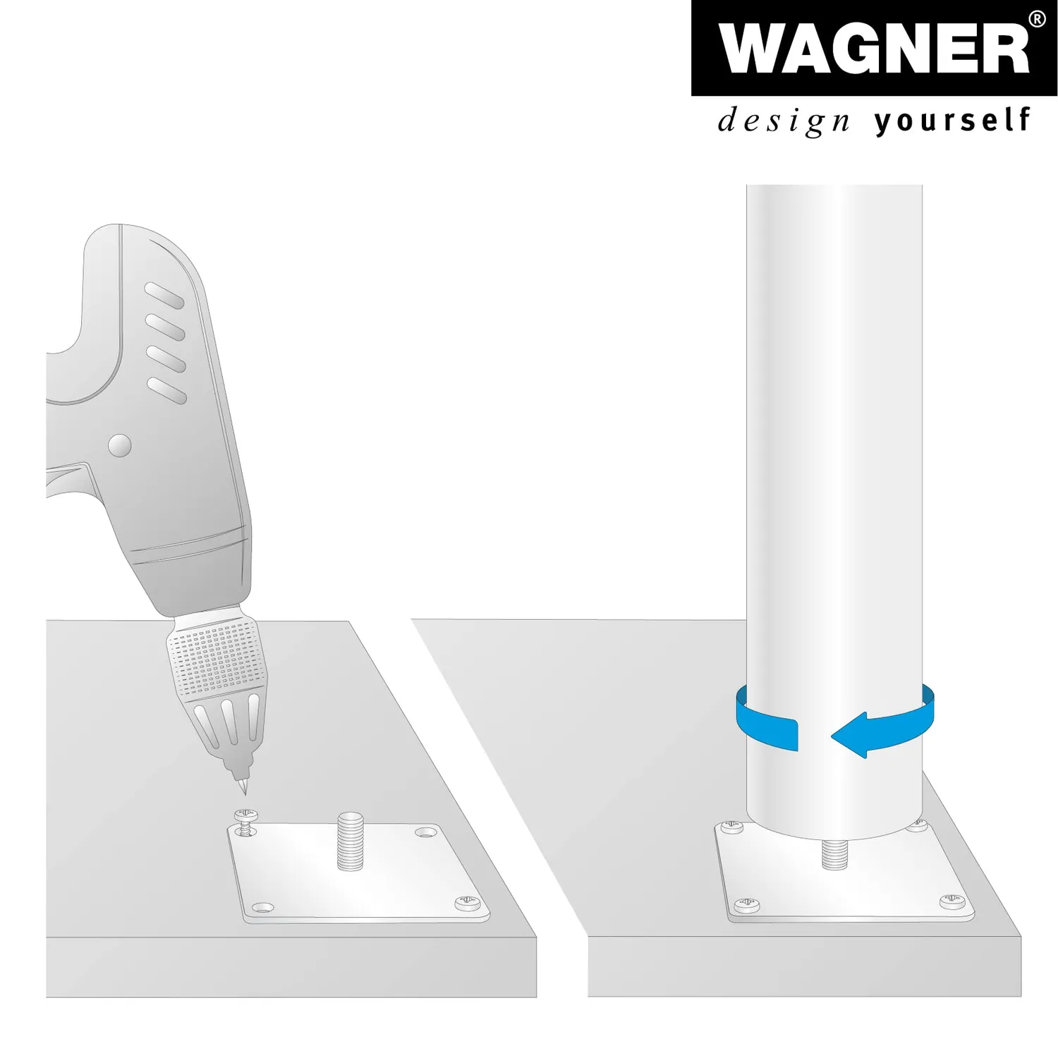 Wagner Telescope ST 1853 gamba tavolo 600-900 mm grigia