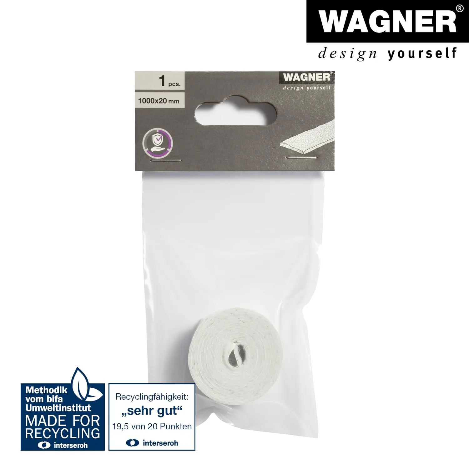 Wagner 15000299 rotolo feltro bianco 20x1000 mm autoadesivo morbido