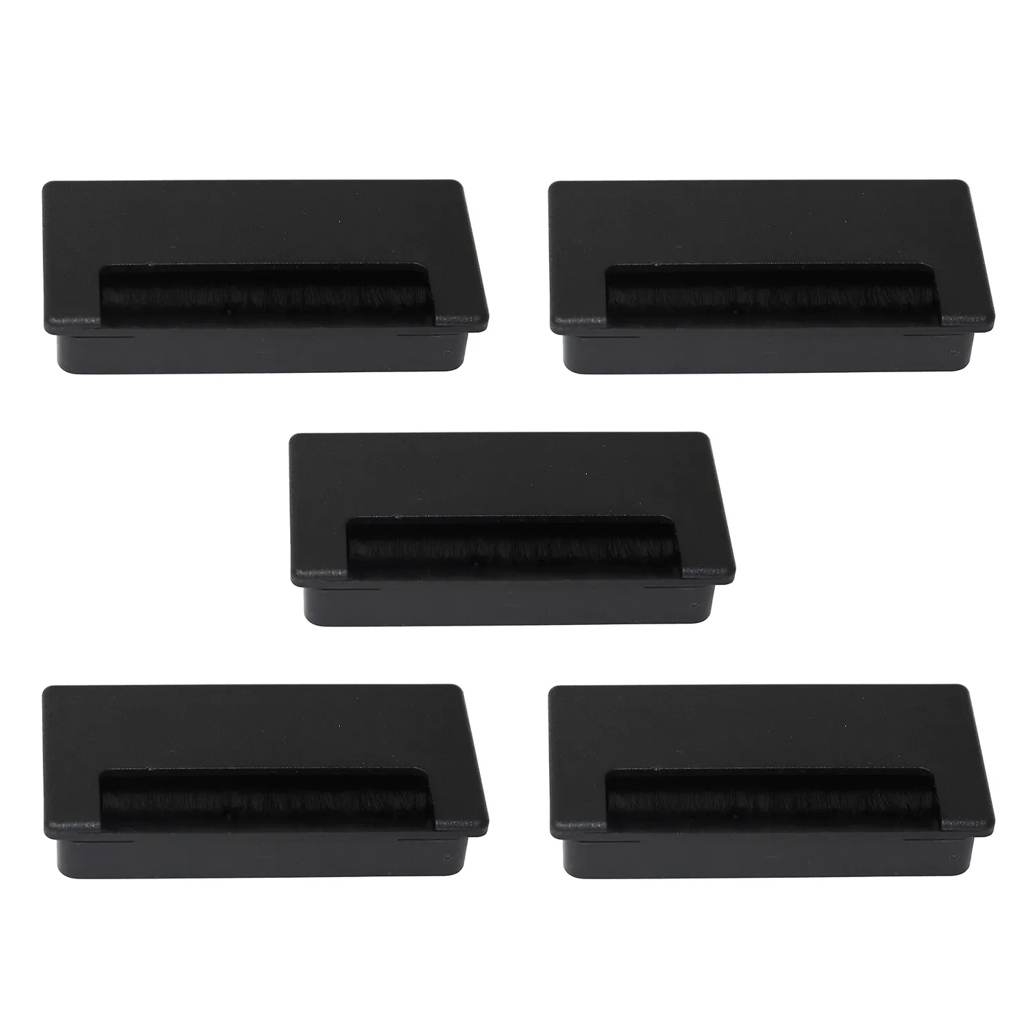 Emuca Passacavi Rettangolare 101x51 con Coperchio Set 5 Bianchi