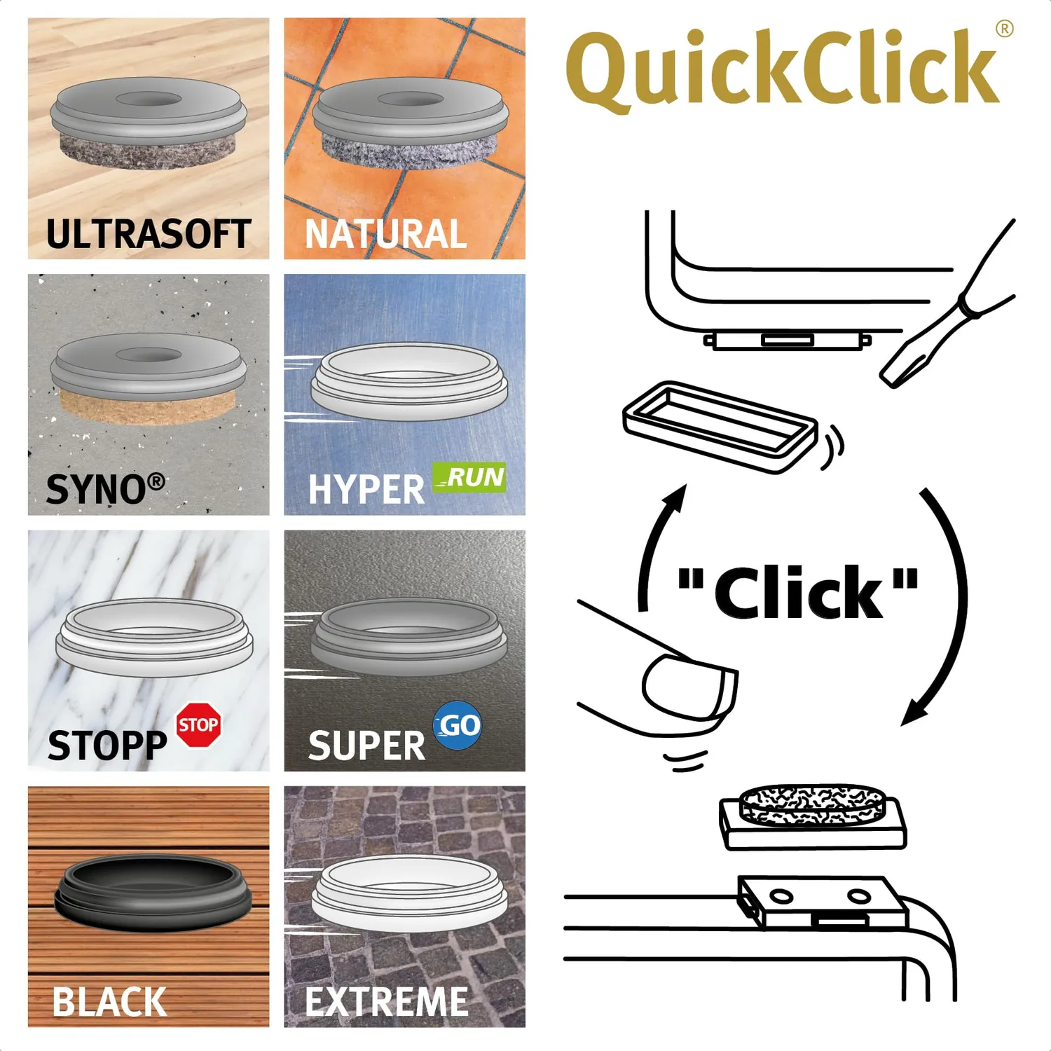 Wagner QuickClick Pattini Hyper Avvitare 32x15 mm 4 pz