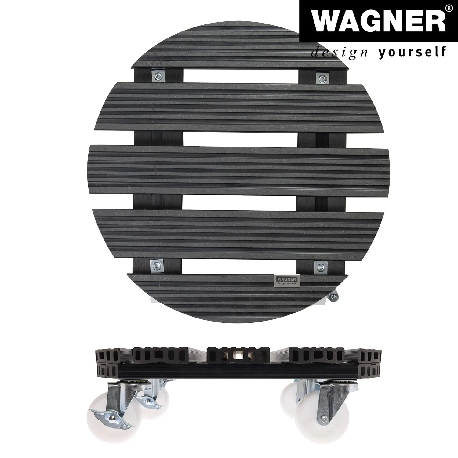 Wagner WPC carrello piante rotondo antracite D38,5 cm 150 kg