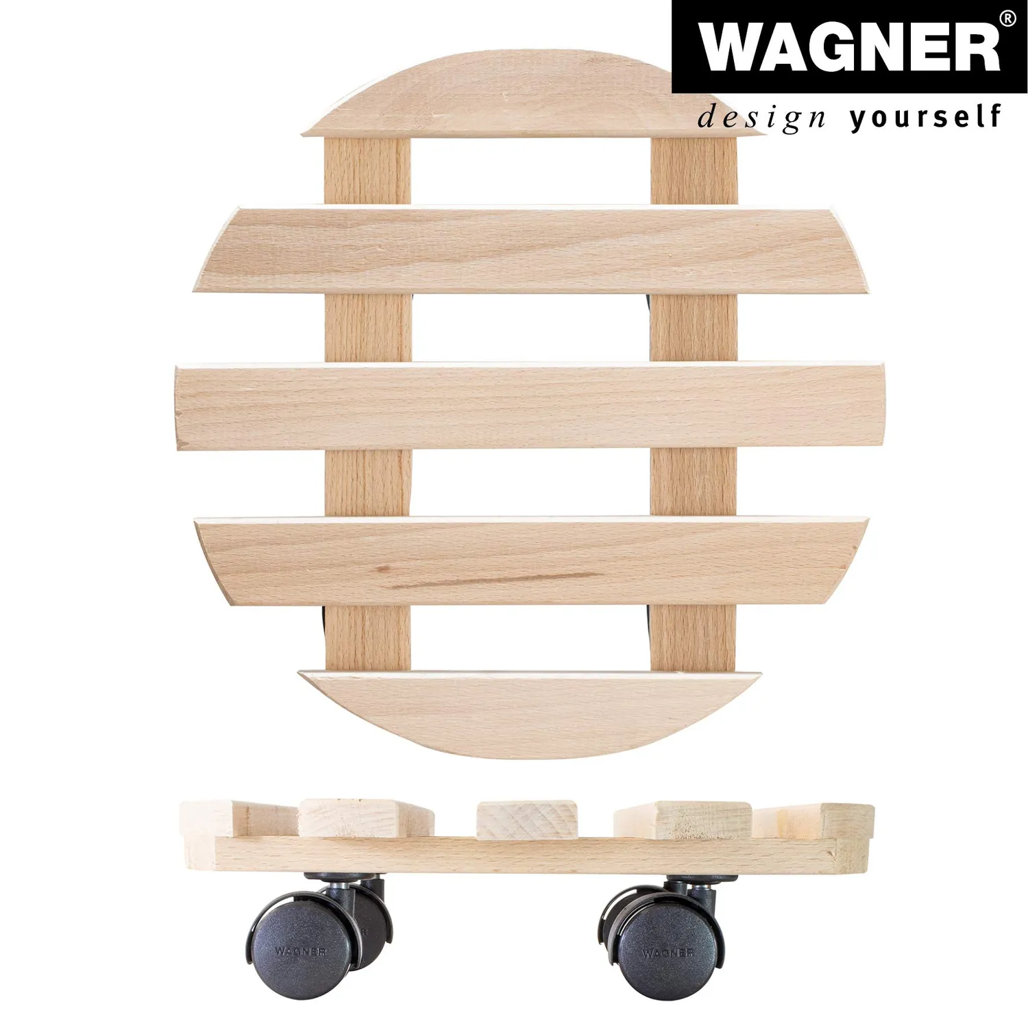 WAGNER carrello piante rotondo Ø30x8 cm faggio naturale