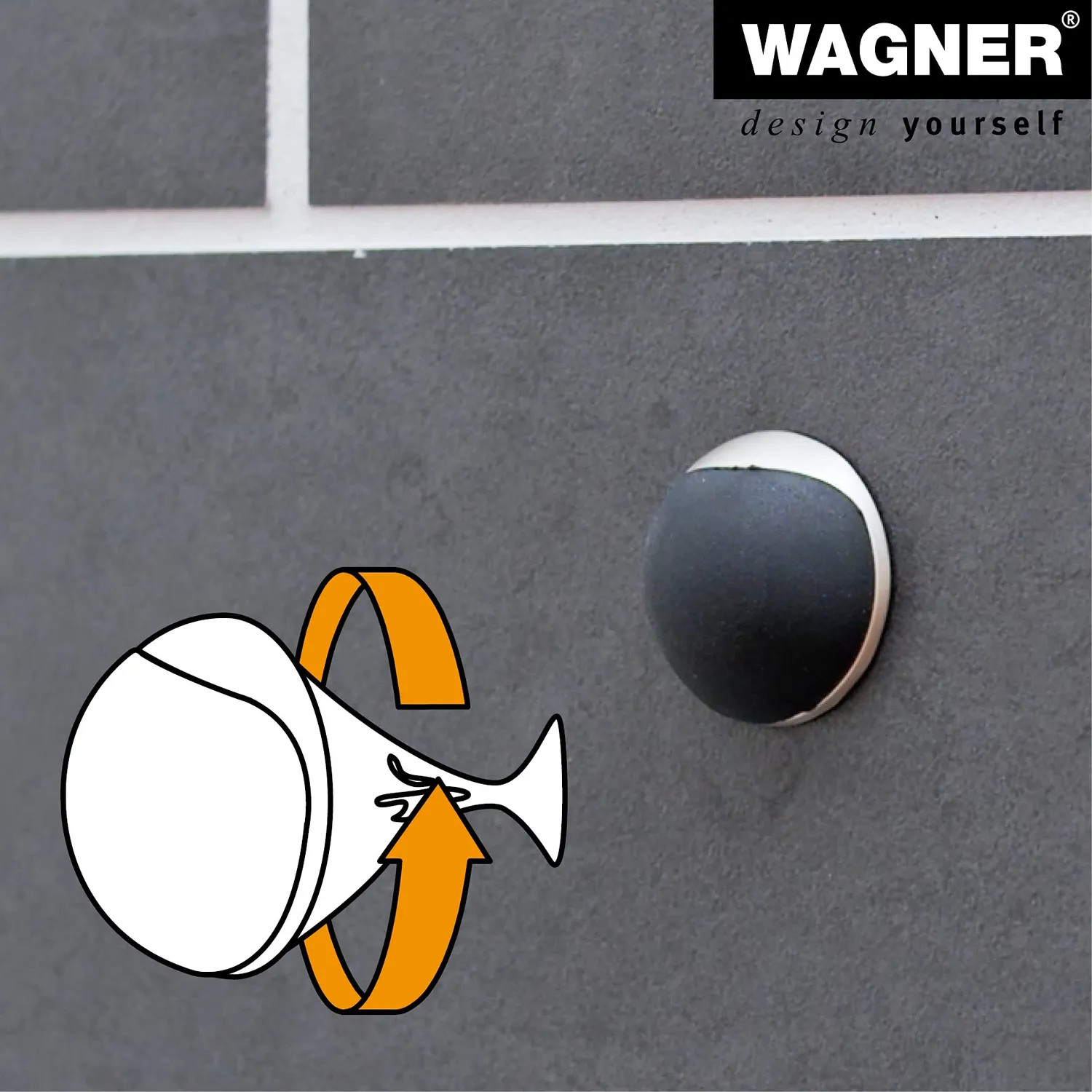 WAGNER Fermaporta muro Ø30x12 mm zinco argento nero