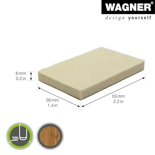 Wagner Big Pads 15125699 feltrini 36x55 mm 4 pezzi lana