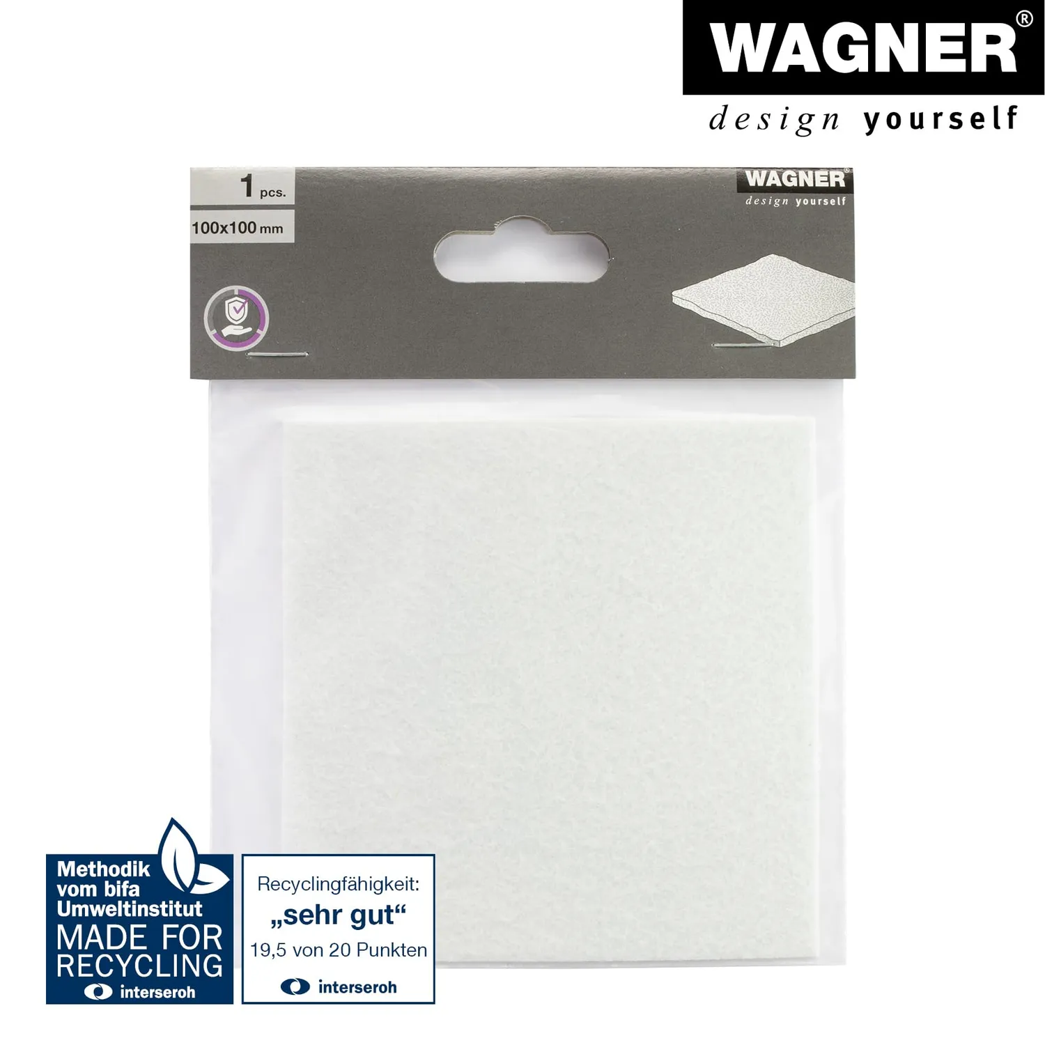 Wagner 15000399 feltro adesivo bianco 100x100 mm da ritagliare