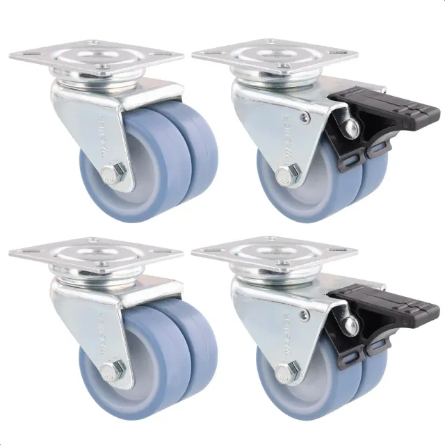 Wagner Ultrasoft ruote mobili doppie D50 mm set 4 pezzi