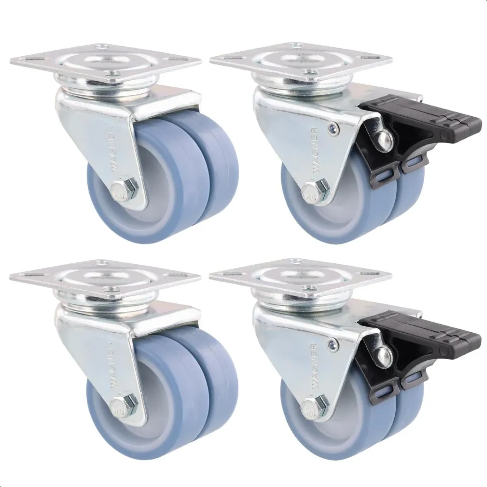 Wagner Ultrasoft ruote mobili doppie D50 mm set 4 pezzi