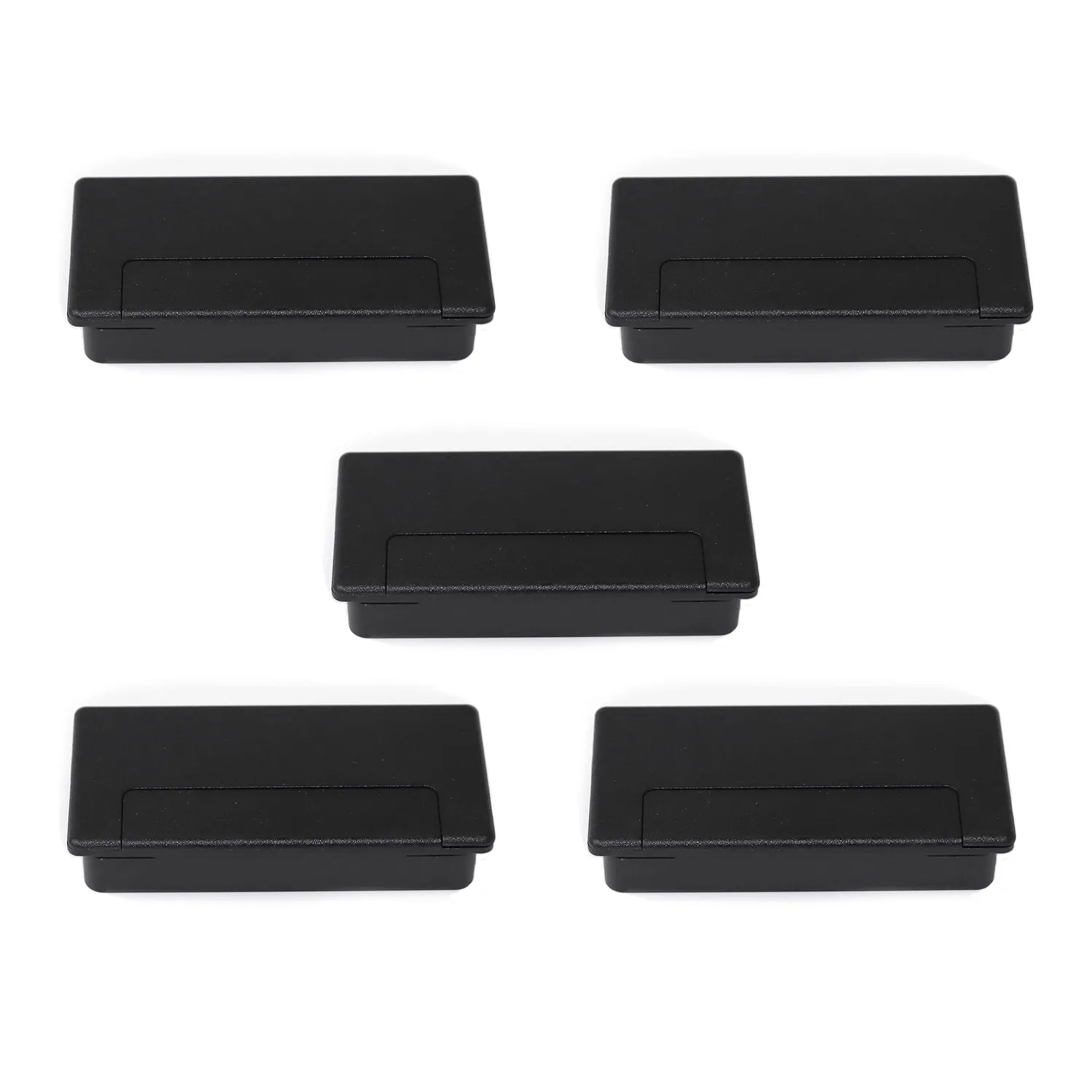 Emuca Passacavi Rettangolare 101x51 con Coperchio Set 5 Bianchi