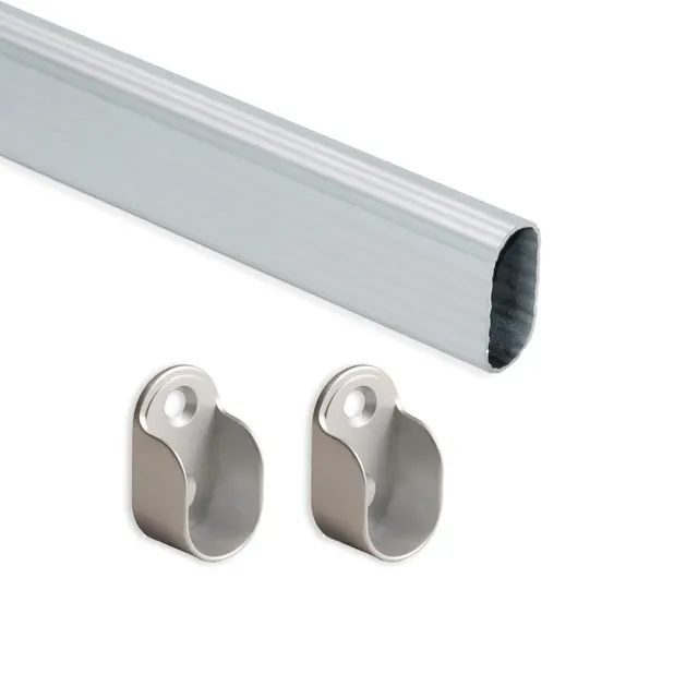 Emuca 7065462 asta armadio 950 mm ovale anodizzato opaco