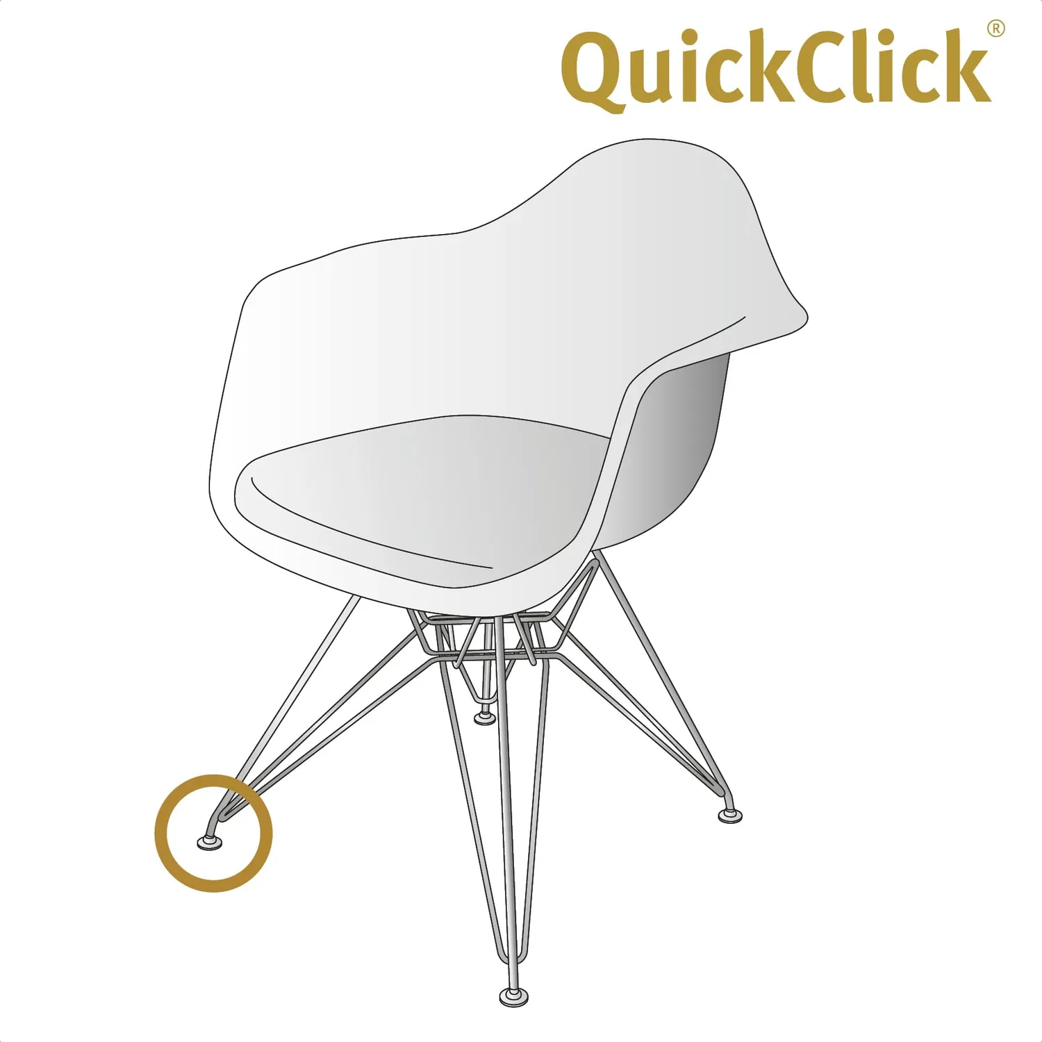 Wagner QuickClick feltrini sedie Ø30 set 4 pz fibra SYNO Vitra