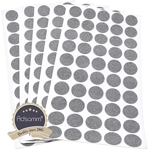 Adsamm feltrini autoadesivi rotondi 20 mm grigio 250 pezzi sottili