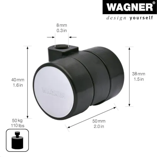 Wagner Design 01010001 rotella mobili 38 mm dura cromata 1 pz