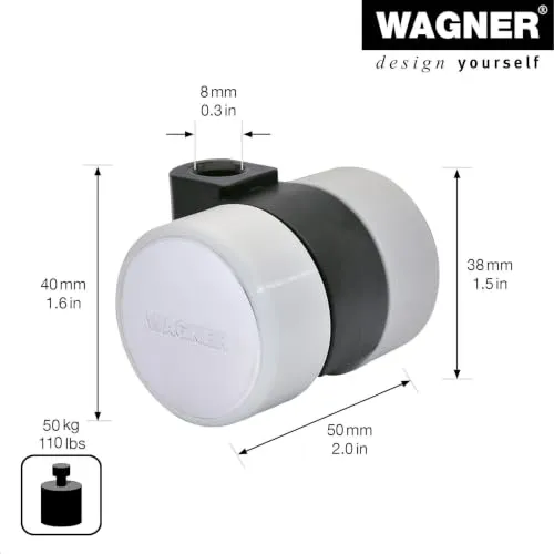 Wagner Design 01010301 RO 0103 rullo mobili 38 mm cromato