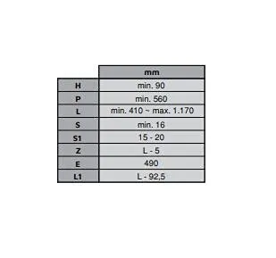 Emuca ATIM Guide Tavolo Allungabile L490mm 80 kg