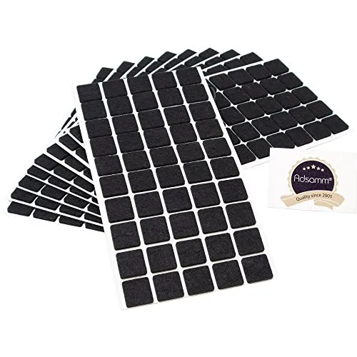 Adsamm feltrini autoadesivi neri 500 pezzi 20x20 mm