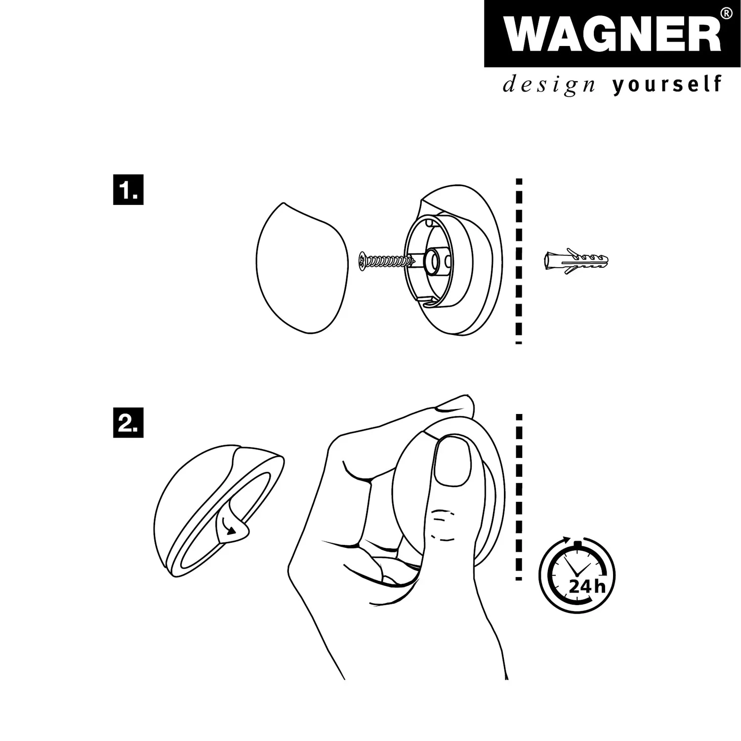 Wagner Fermaporta muro avvitare incollare 38 mm
