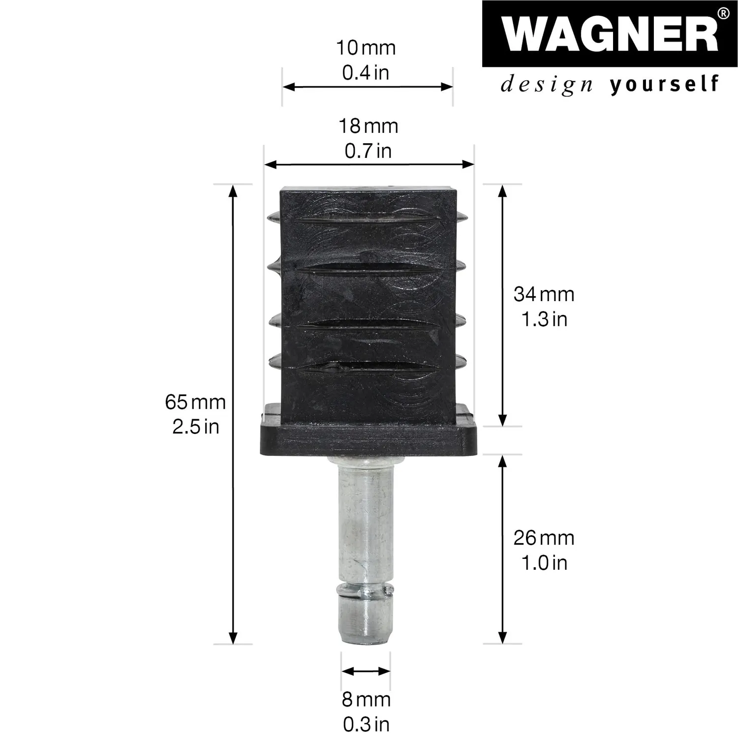 WAGNER RO 0086 perno con manicotto quadrato 2 pezzi acciaio