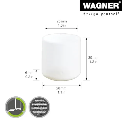 Wagner 15062699 tappi tondi acciaio 4 pezzi bianchi